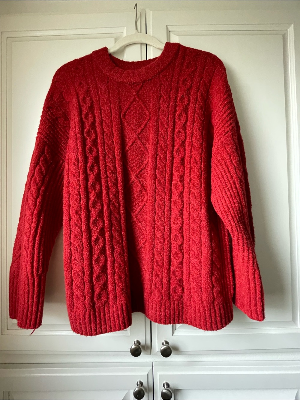 Abercrombie & Fitch Red Textured Knit Pullover